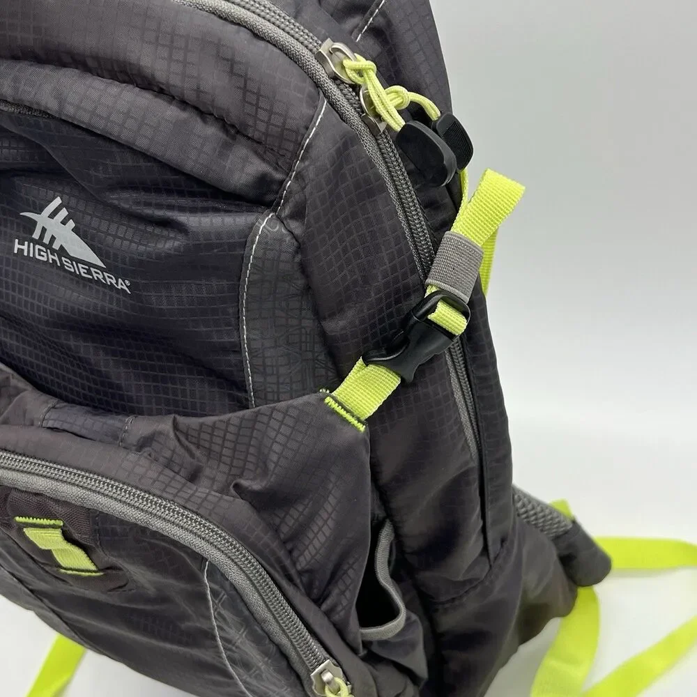 High Sierra 16 Hydro Backpack Gray/Yellow W/ Hydration bladder Hiking Trail